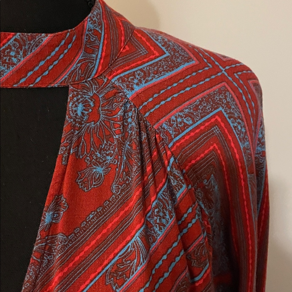 Free People “Walking On a Dream” Tunic Top Size L Geometric Print Boho Inspired - Picture 11 of 13